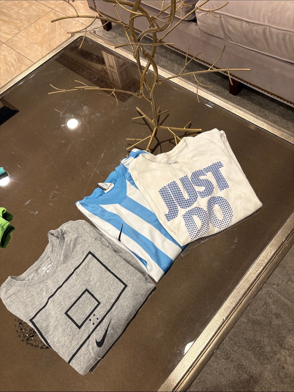 Nike Trio T‑Shirt Pack — Gray, Light Blue & White